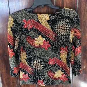 Brittany Black Women Black Short Sleeve Blouse 1X Plus Brittany Black Women Black Short Sleeve Blouse 1X Plus